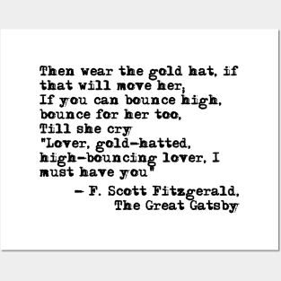 Epigraph - The Great Gatsby - Fitzgerald quote Posters and Art